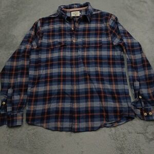 Normal Brand Shirt Mens Medium Blue Plaid Button Up Flannel Preppy Casual